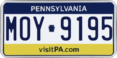 PA license plate MOY9195