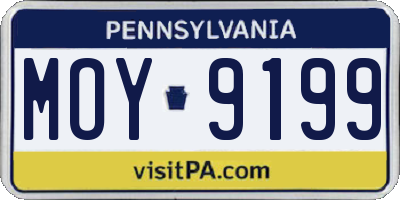 PA license plate MOY9199
