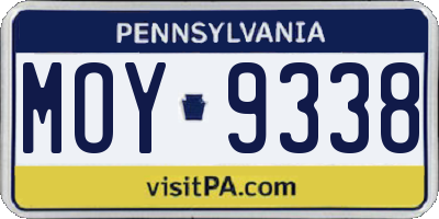 PA license plate MOY9338