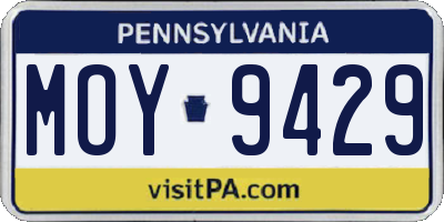 PA license plate MOY9429