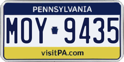 PA license plate MOY9435