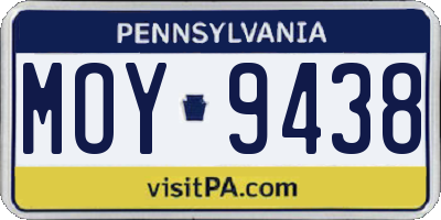 PA license plate MOY9438
