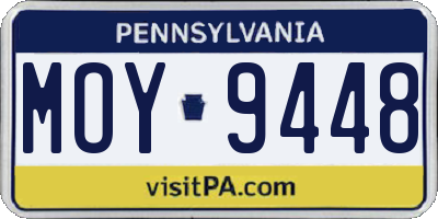 PA license plate MOY9448