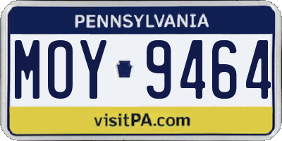 PA license plate MOY9464