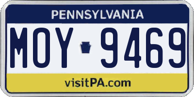 PA license plate MOY9469