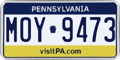 PA license plate MOY9473