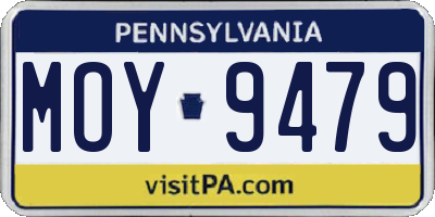 PA license plate MOY9479