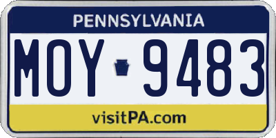 PA license plate MOY9483