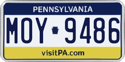 PA license plate MOY9486