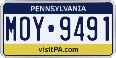 PA license plate MOY9491