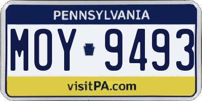 PA license plate MOY9493