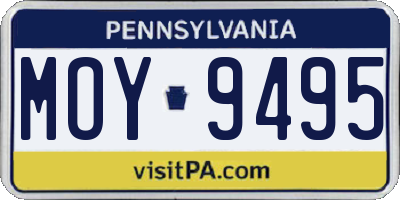 PA license plate MOY9495