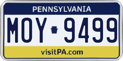 PA license plate MOY9499