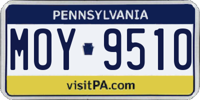 PA license plate MOY9510