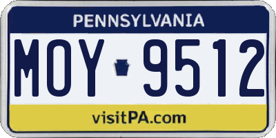 PA license plate MOY9512