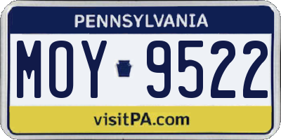 PA license plate MOY9522