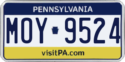 PA license plate MOY9524