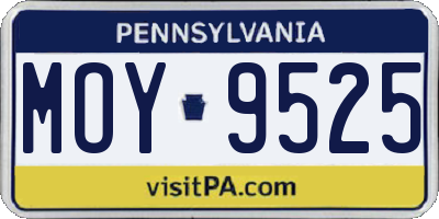 PA license plate MOY9525