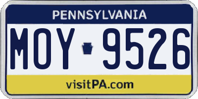 PA license plate MOY9526