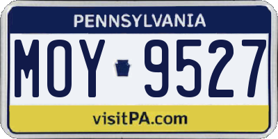 PA license plate MOY9527