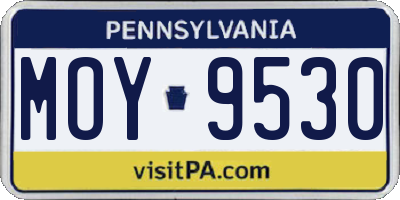 PA license plate MOY9530