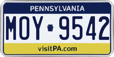 PA license plate MOY9542