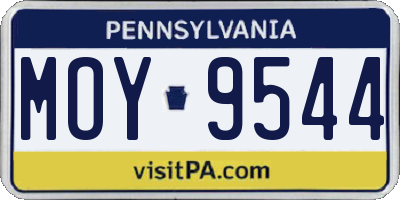 PA license plate MOY9544