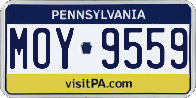 PA license plate MOY9559