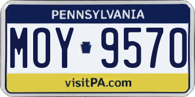 PA license plate MOY9570