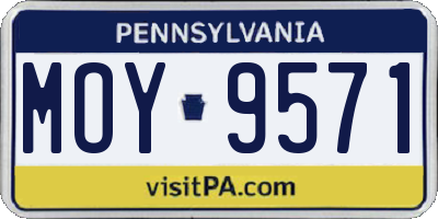 PA license plate MOY9571