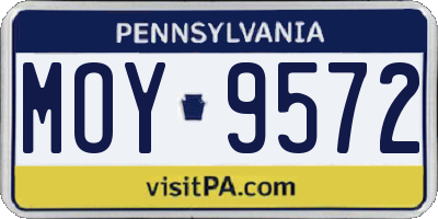 PA license plate MOY9572