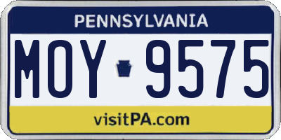 PA license plate MOY9575