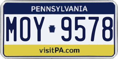 PA license plate MOY9578
