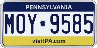 PA license plate MOY9585