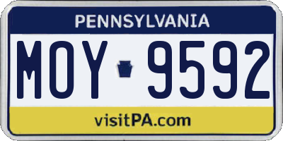 PA license plate MOY9592