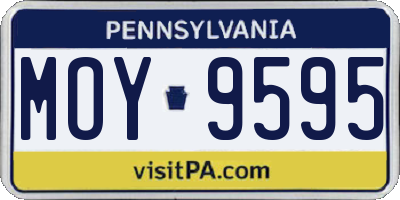 PA license plate MOY9595
