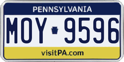 PA license plate MOY9596