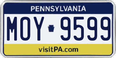 PA license plate MOY9599