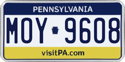 PA license plate MOY9608