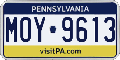 PA license plate MOY9613