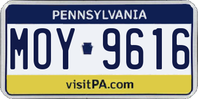 PA license plate MOY9616