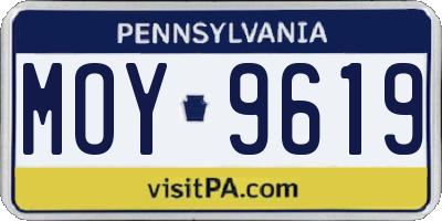 PA license plate MOY9619