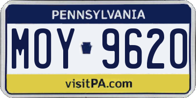 PA license plate MOY9620