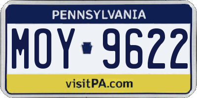 PA license plate MOY9622
