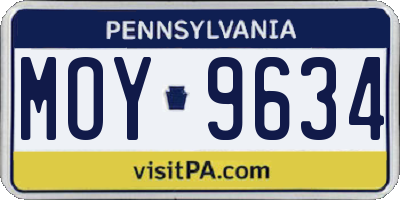PA license plate MOY9634