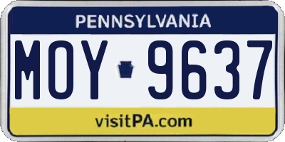 PA license plate MOY9637