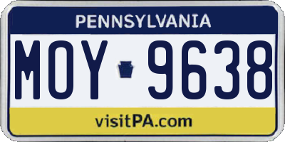 PA license plate MOY9638