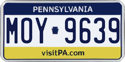 PA license plate MOY9639