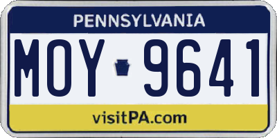 PA license plate MOY9641