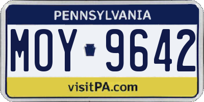 PA license plate MOY9642